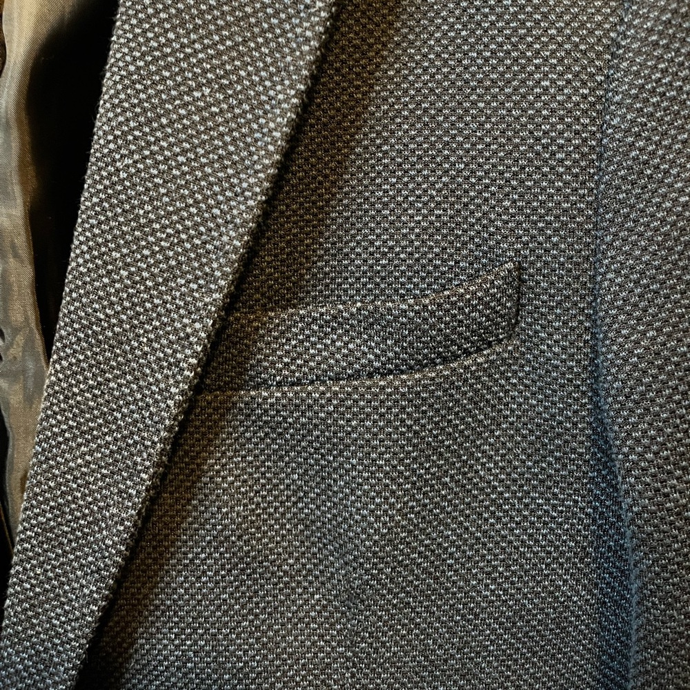 Zara Man Basic Blazer Jacket Navy Textured Size 38 - image 5